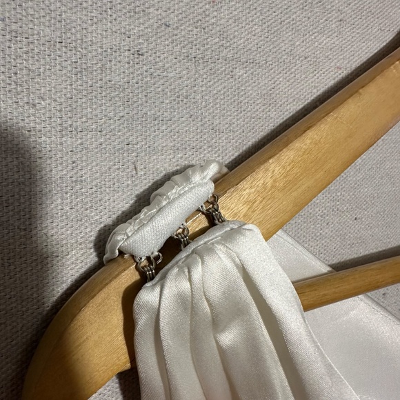 NWT Ieena for Mac Duggal Gathered One Shoulder Satin Faux Wrap Gown - size 4 - Picture 6 of 7